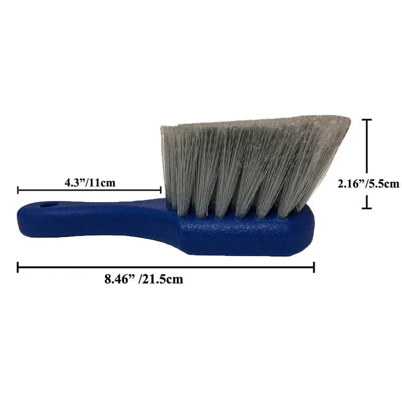 LUCKLYJONE Wheel & Tire Brush for Car Rim, Soft Bristle Car Wash Brush, Cleans Tires & Releases Dirt and Road Grime, Short Handle for Easy Scrubbing Blue - Image 3